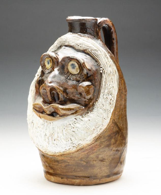 MARIE ROGERS STONEWARE FACE JUG. (1 of 4)