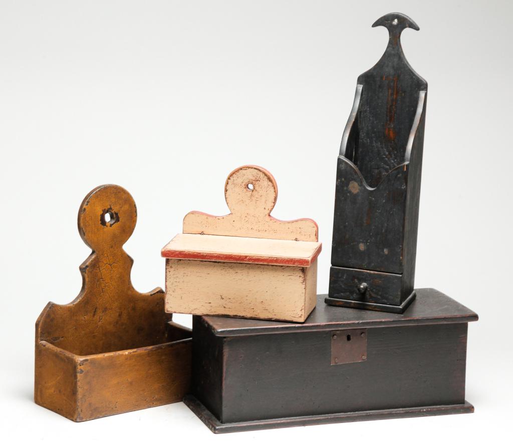 FOUR CONTEMPORARY COUNTRY PAINTED BOXES. (1 of 5)