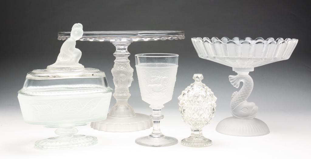 FIVE PIECES OF AMERICAN PATTERN GLASS. (1 of 8)