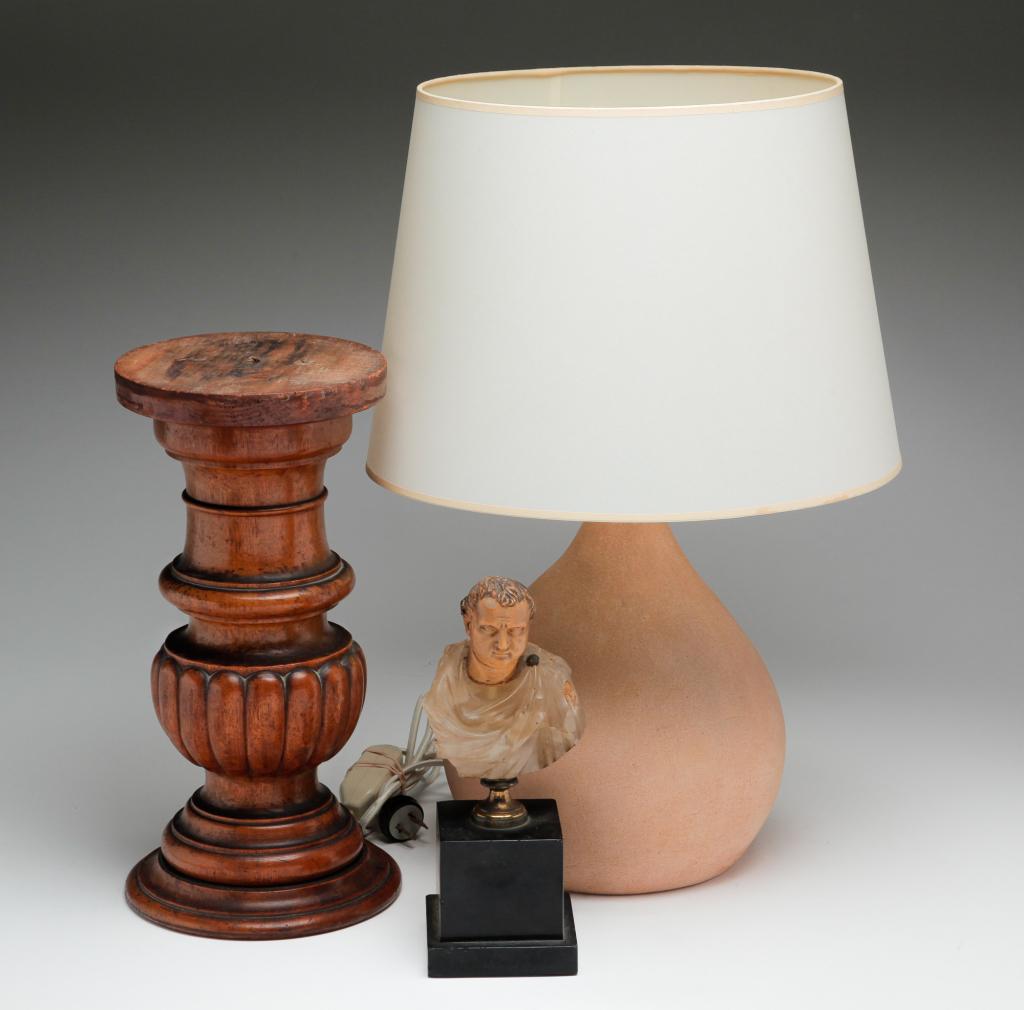 LAMP, PEDESTAL AND BUST OF NAPOLEON. (1 of 4)