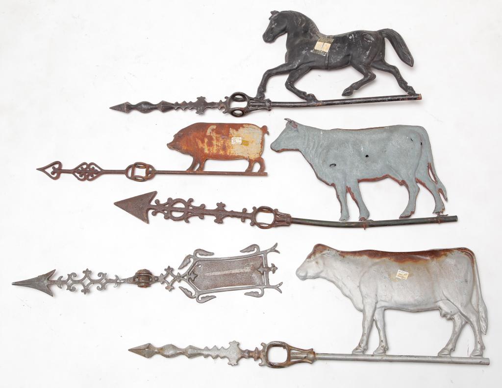 FIVE AMERICAN WEATHERVANE DIRECTIONAL ARMS. (1 of 5)