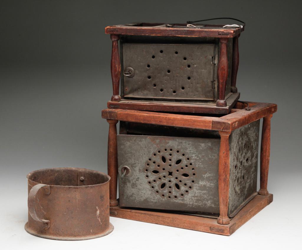 TWO AMERICAN FOOT WARMERS. (1 of 3)