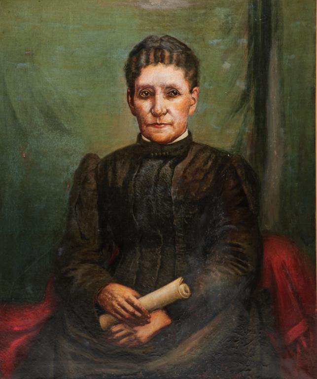 LARGE OIL ON CANVAS PORTRAIT. (1 of 4)