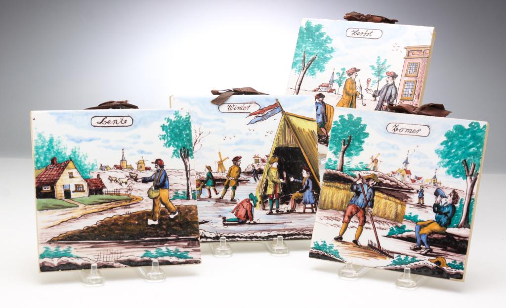 FOUR ENGLISH TILES. (1 of 7)