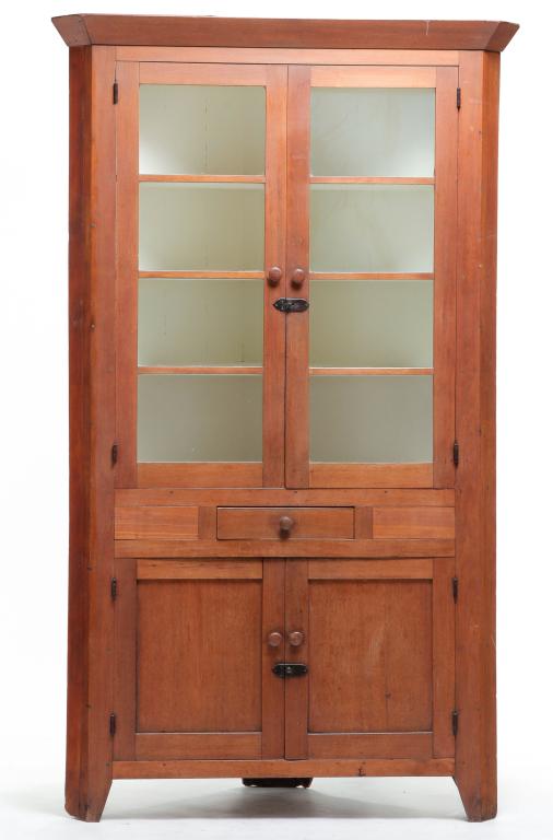 AMERICAN CONTRY CORNER CUPBOARD. (1 of 7)