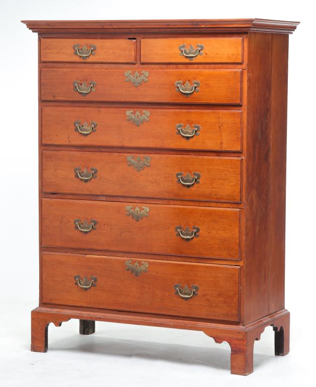 AMERICAN CHIPPENDALE TALL CHEST. (1 of 5)