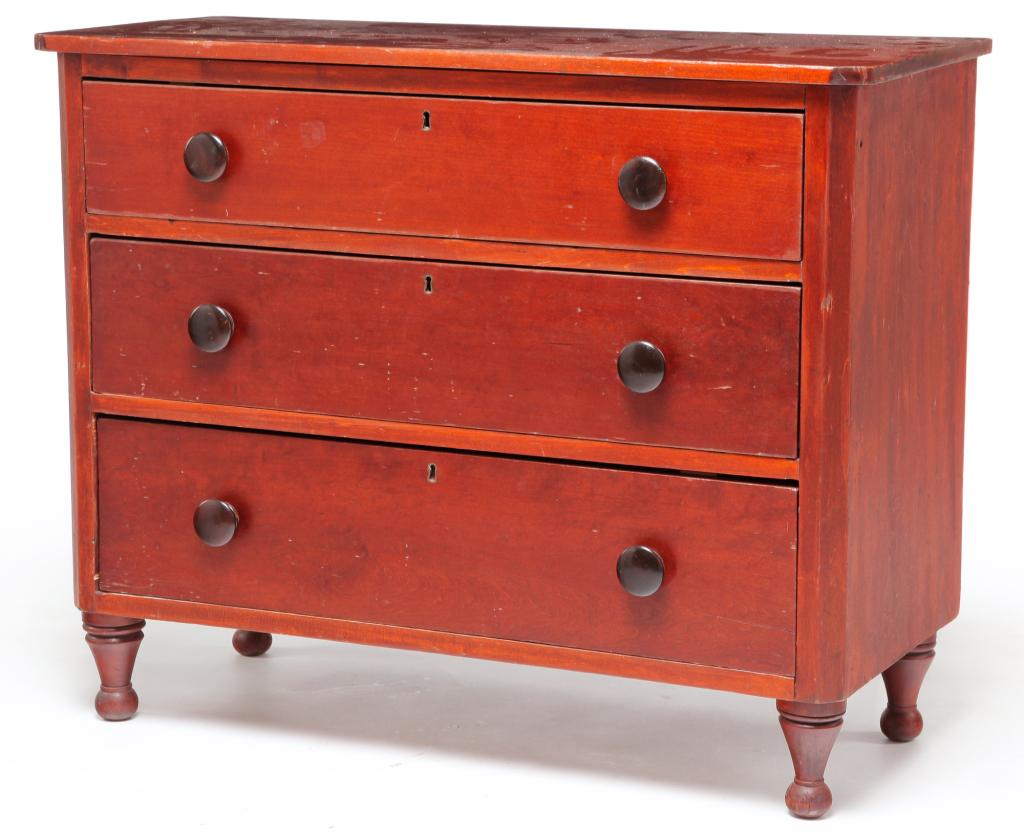 AMERICAN EMPIRE CHEST OF DRAWERS. (1 of 5)