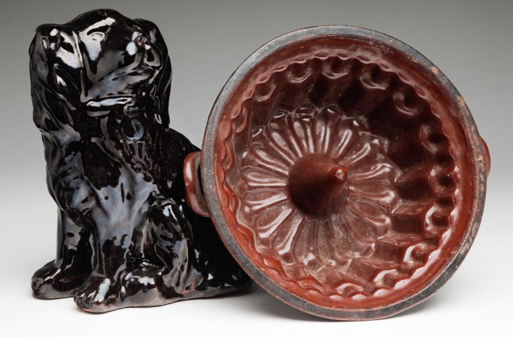 TWO AMERICAN GLAZED REDWARE PIECES. (1 of 2)