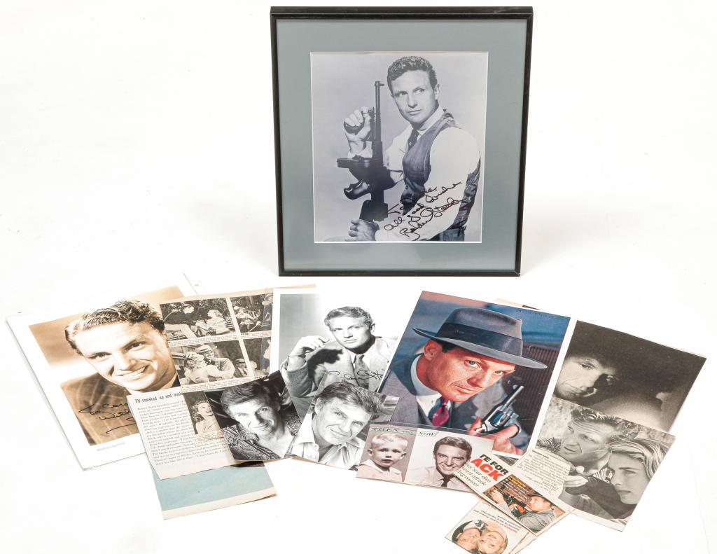 FRAMED AUTOGRAPHED PHOTO OF ROBERT STACK. (1 of 7)