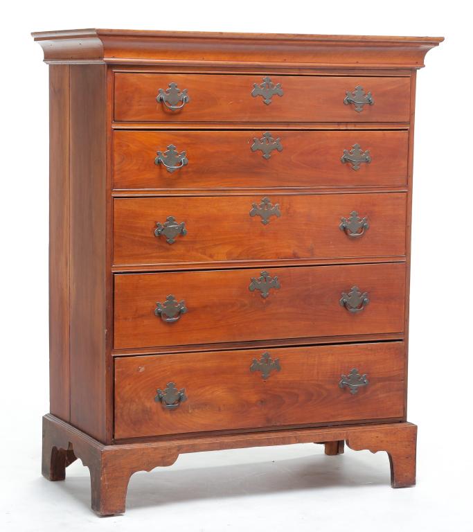 AMERICAN CHIPPENDALE TALL CHEST. (1 of 4)
