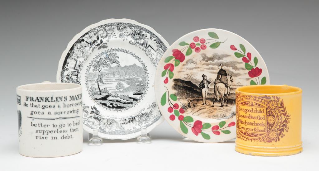 FOUR PIECES ENGLISH EARTHENWARE. (1 of 7)