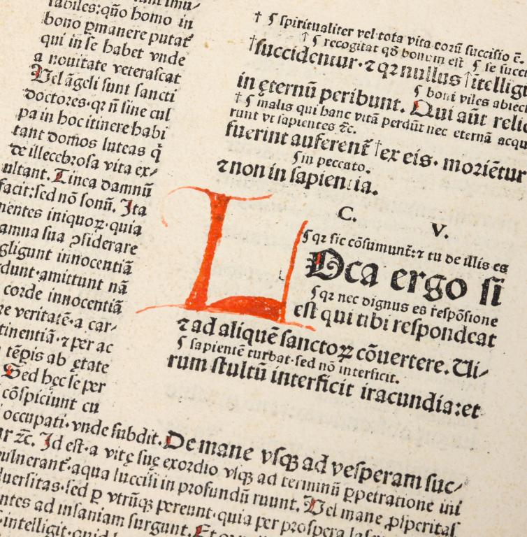 EUROPEAN PRINTED BIBLE LEAF. (1 of 3)