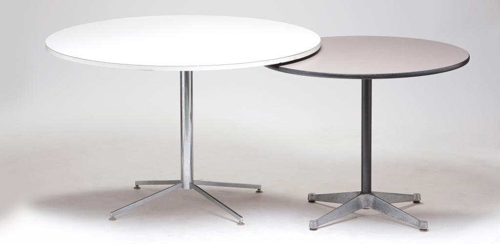 TWO HERMAN MILLER ROUND TABLES. (1 of 3)