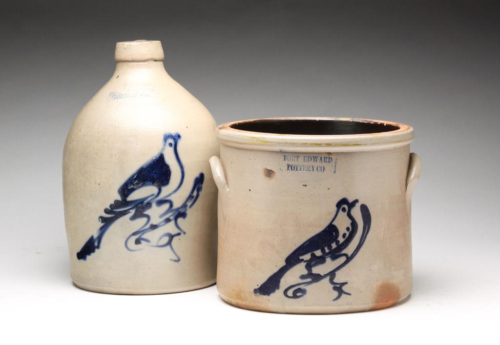 NEW YORK STONEWARE CROCK AND JUG. (1 of 8)