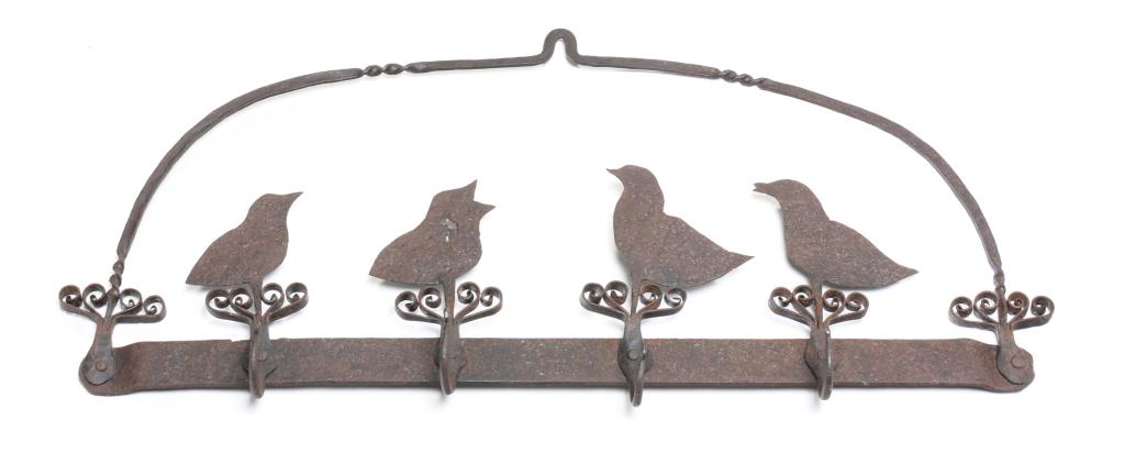 AMERICAN WROUGHT IRON UTENSIL RACK. (1 of 3)