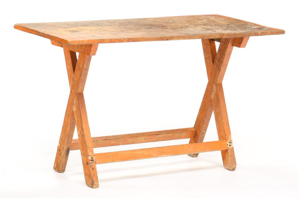 AMERICAN PAINTED SAWBUCK TABLE. (1 of 4)