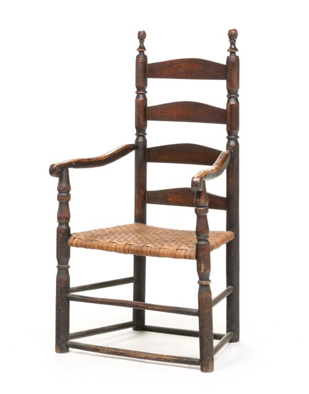 AMERICAN BANISTER BACK ARMCHAIR. (1 of 4)