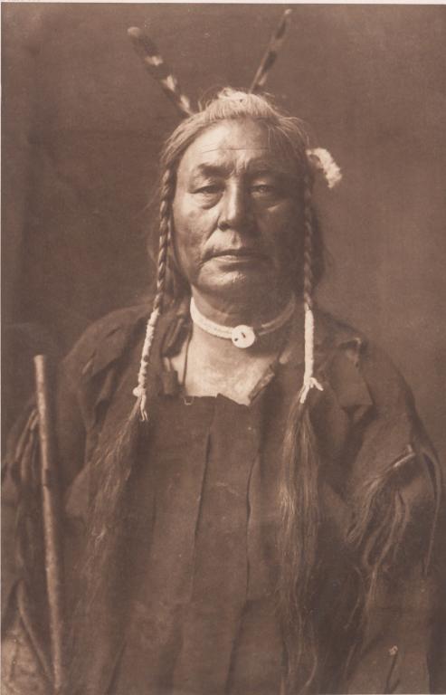 EDWARD CURTIS PHOTOGRAVURE OF "EAGLE CHILD". (1 of 8)