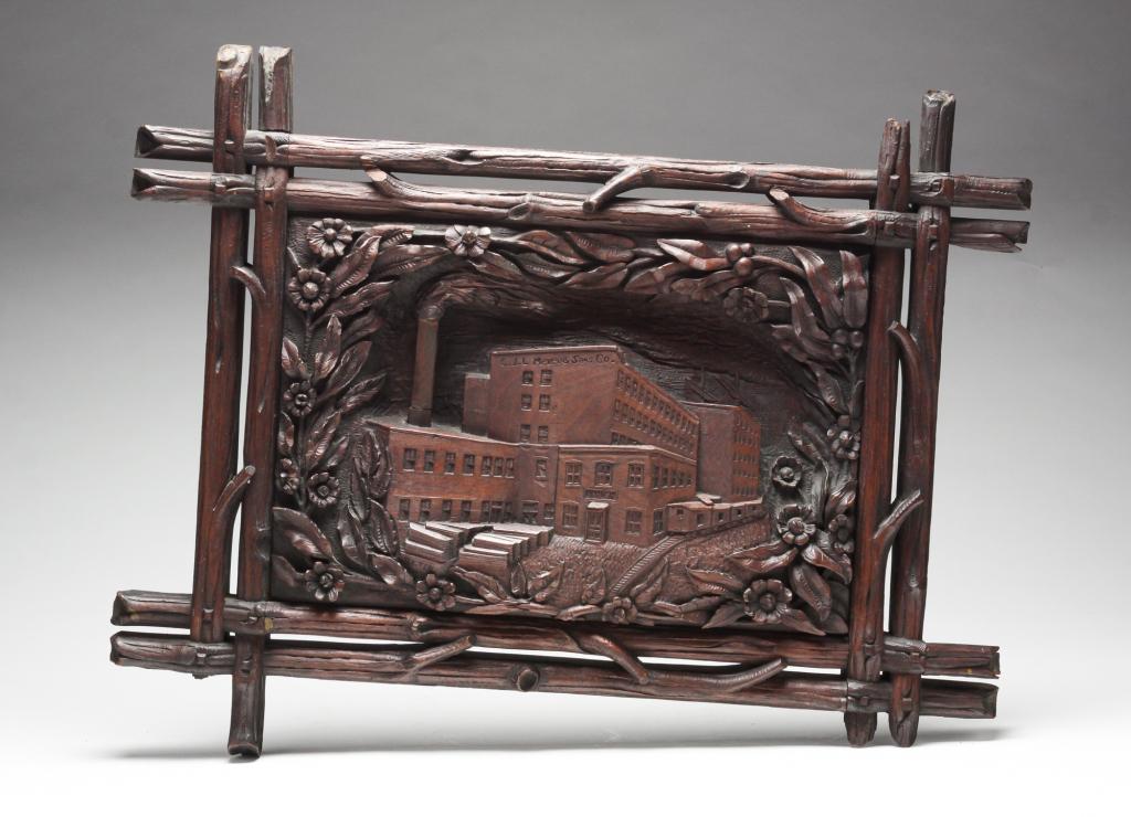 AMERICAN CARVED "CJL MEYER & SONS CO." PLAQUE. (1 of 4)