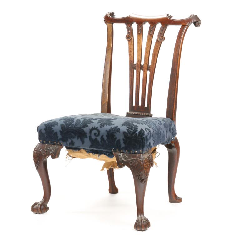 ENGLISH CHIPPENDALE SIDE CHAIR. (1 of 6)