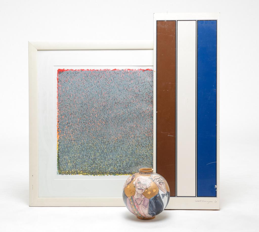 THREE PIECES OF MODERN ART. (1 of 9)