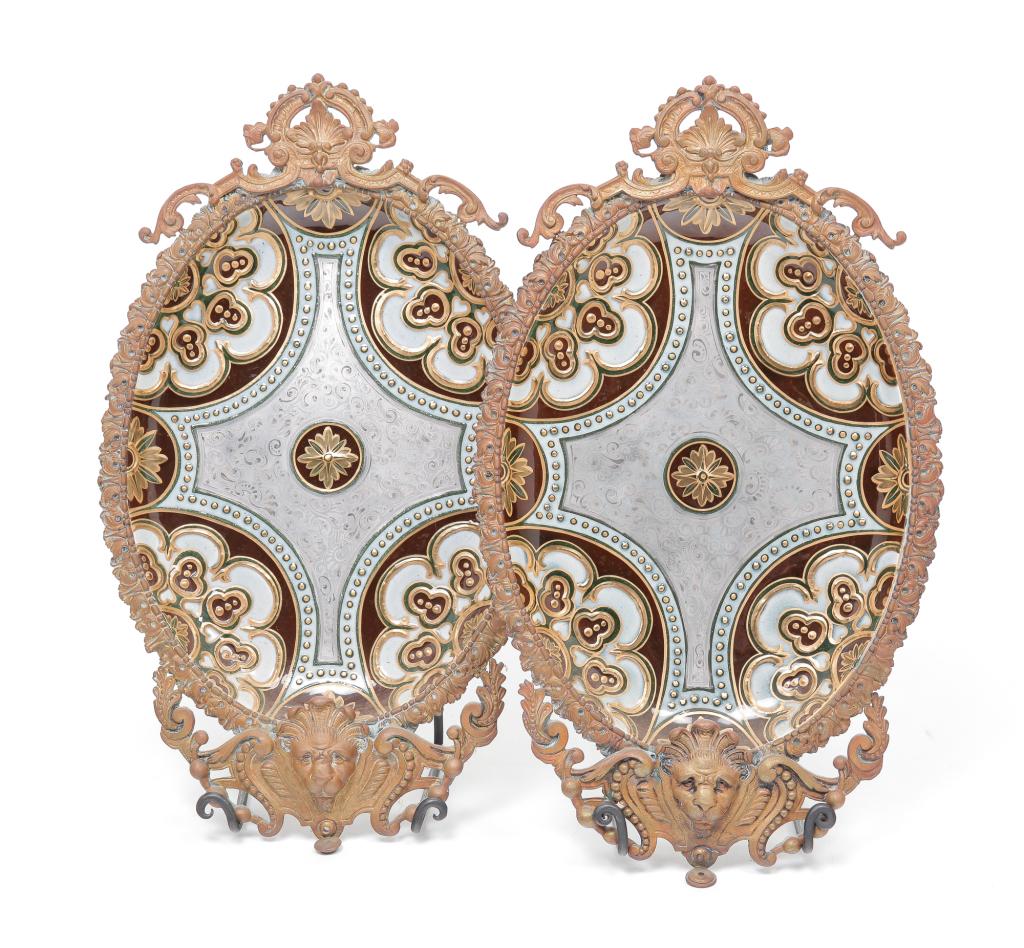 PAIR OF EUROPEAN MAJOLICA TYPE WALL PLAQUES. (1 of 7)
