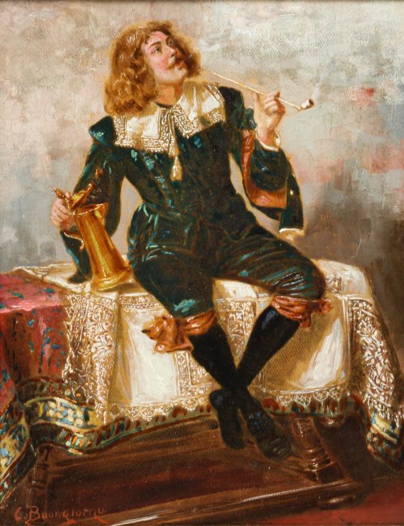 PORTRAIT OF A YOUNG MAN SIGNED C. BUONGIORNO. (1 of 4)