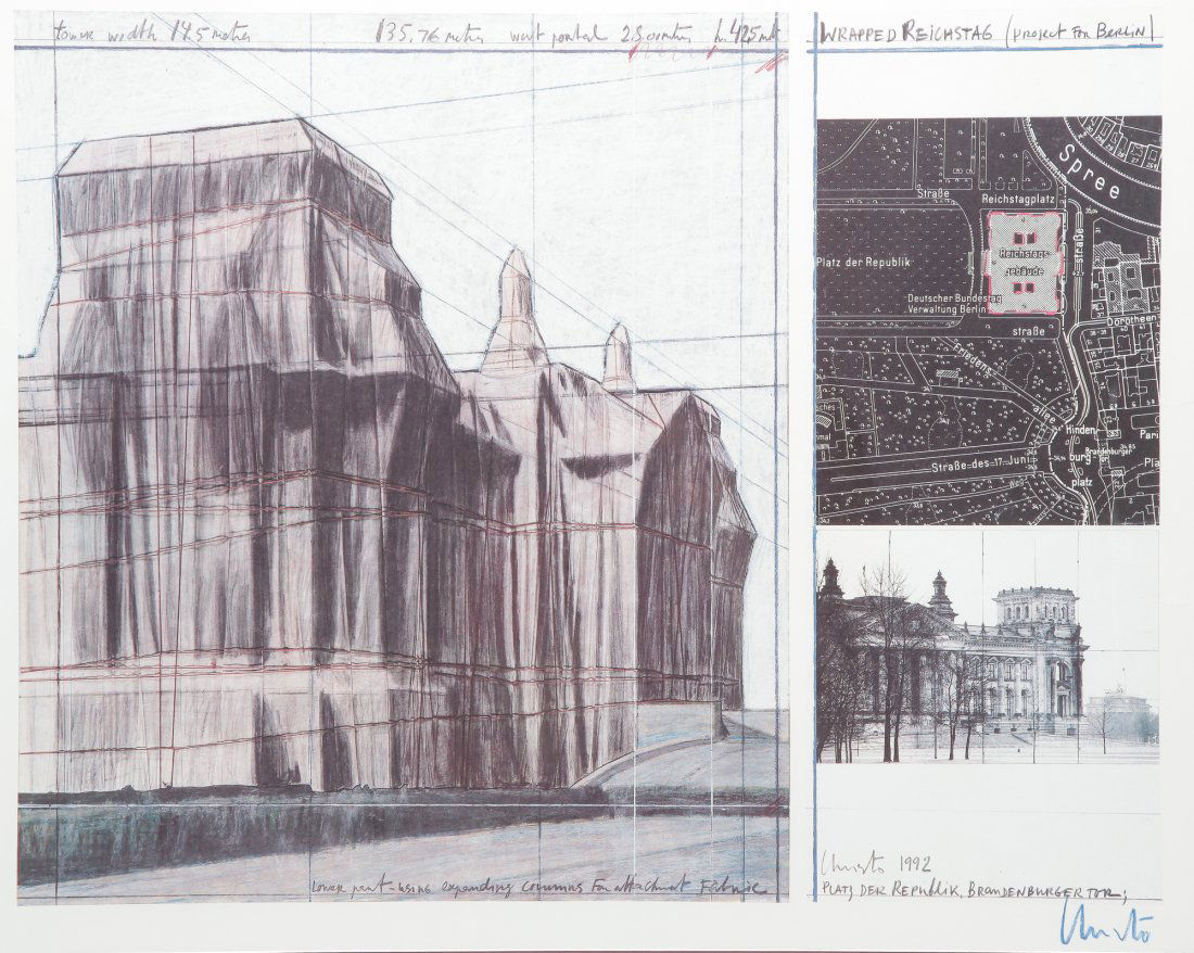 "WRAPPED REICHSTAG" PRINT, CHRISTO. (1 of 8)