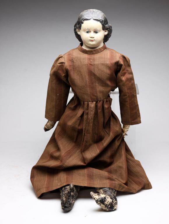 GREINER PAPIER MACHE HEAD DOLL. (1 of 6)