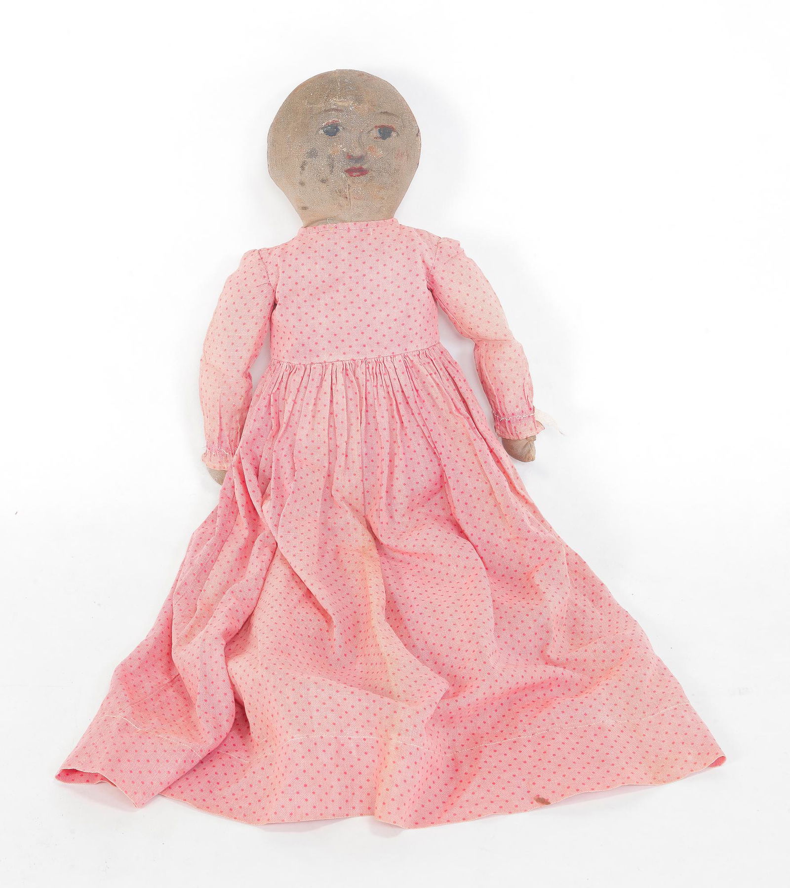 NEW ENGLAND OIL CLOTH DOLL. (1 of 4)