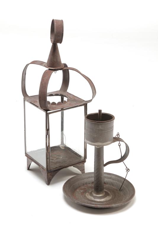 TWO AMERICAN TIN LAMPS. (1 of 5)