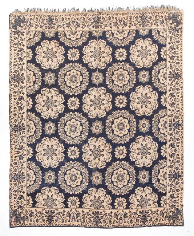 AMERICAN JACQUARD COVERLET. (1 of 4)