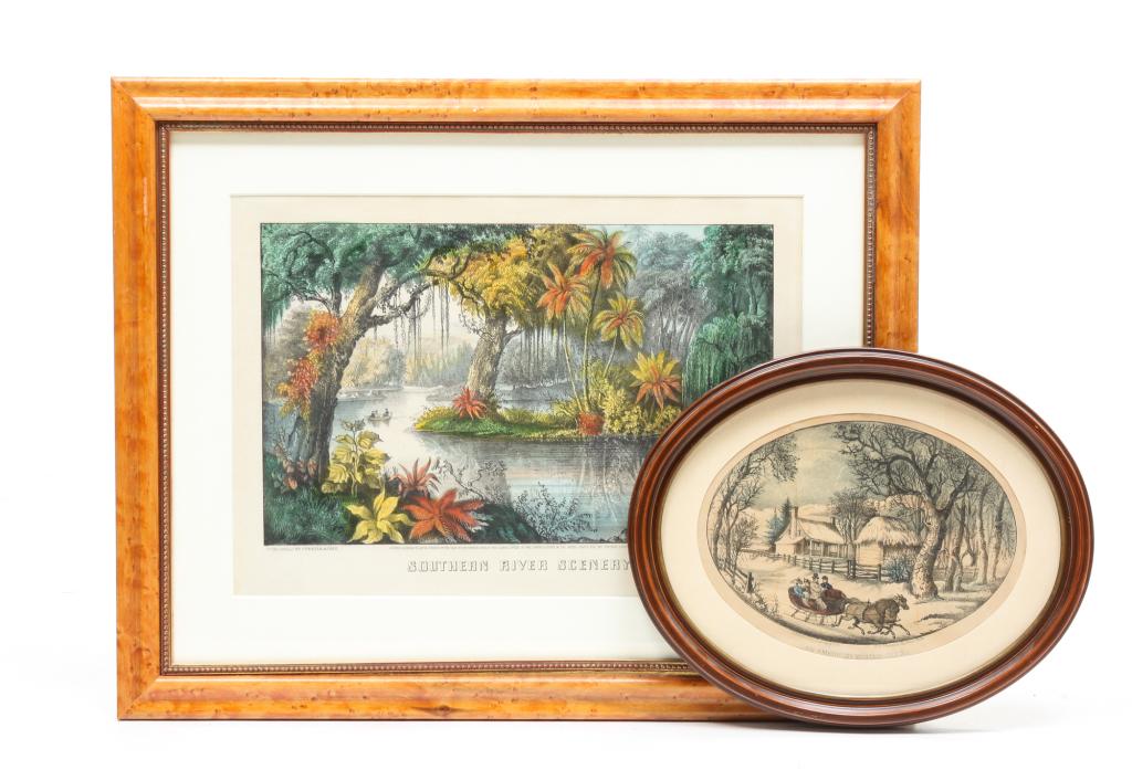 TWO CURRIER AND IVES PRINTS. (1 of 4)
