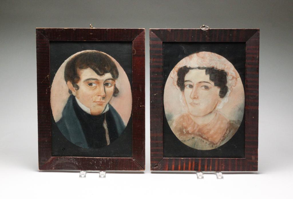 PAIR OF AMERICAN PORTRAITS. (1 of 4)