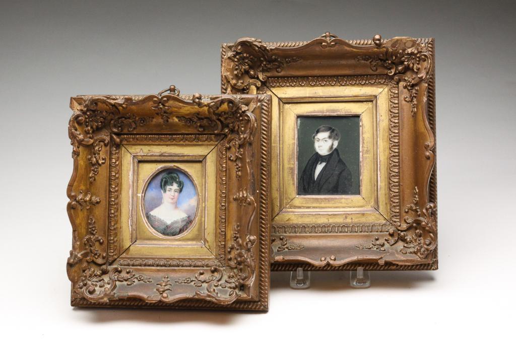 TWO MINIATURE PORTRAITS. (1 of 5)