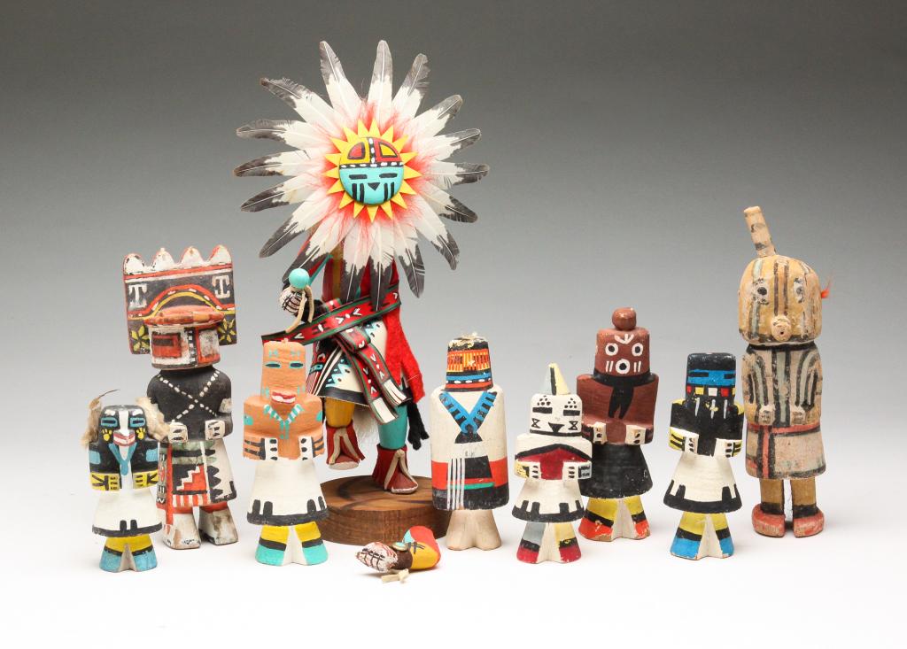 NINE NATIVE AMERICAN KACHINA DOLLS. (1 of 7)