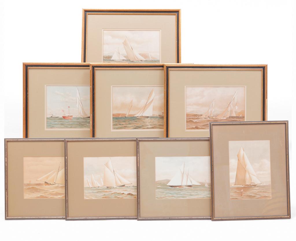 EIGHT HENRY SHIELDS YACHT PRINTS. (1 of 13)