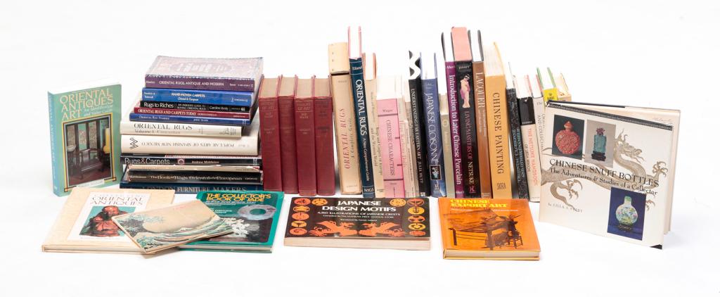 COLLECTION OF REFERENCE BOOKS.: Twentieth century. Including Oriental rugs, net sakes, snuff bottles and other Asian art.
