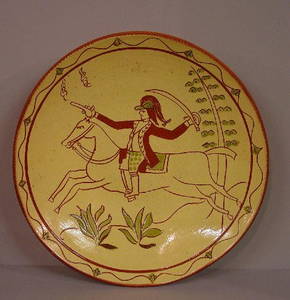 678: TWO CONTEMPORARY REDWARE PLATES WITH SGR