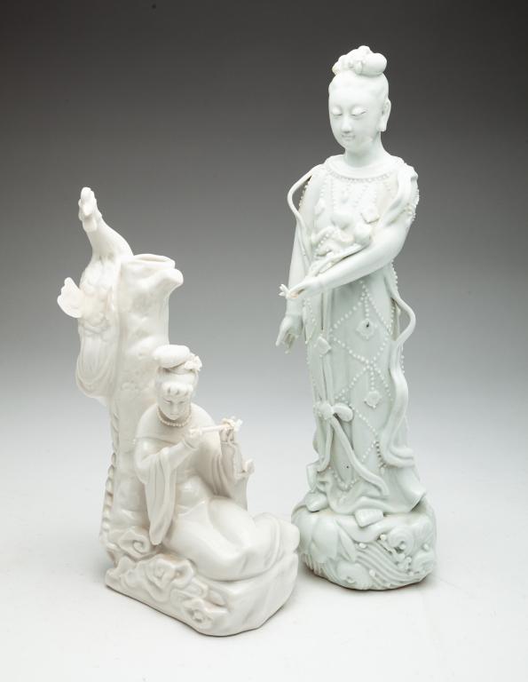 TWO CHINESE BLANC DE CHINE FIGURES. (1 of 5)