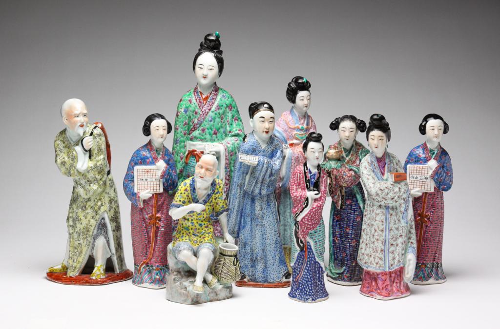 TEN CHINESE PORCELAIN FIGURES. (1 of 10)