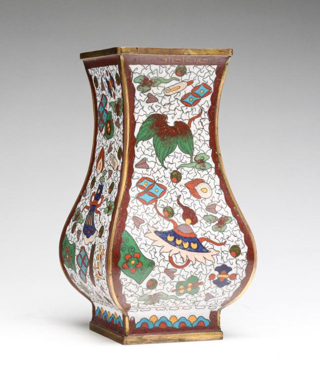CHINESE CHAMPLEVE VASE. (1 of 6)