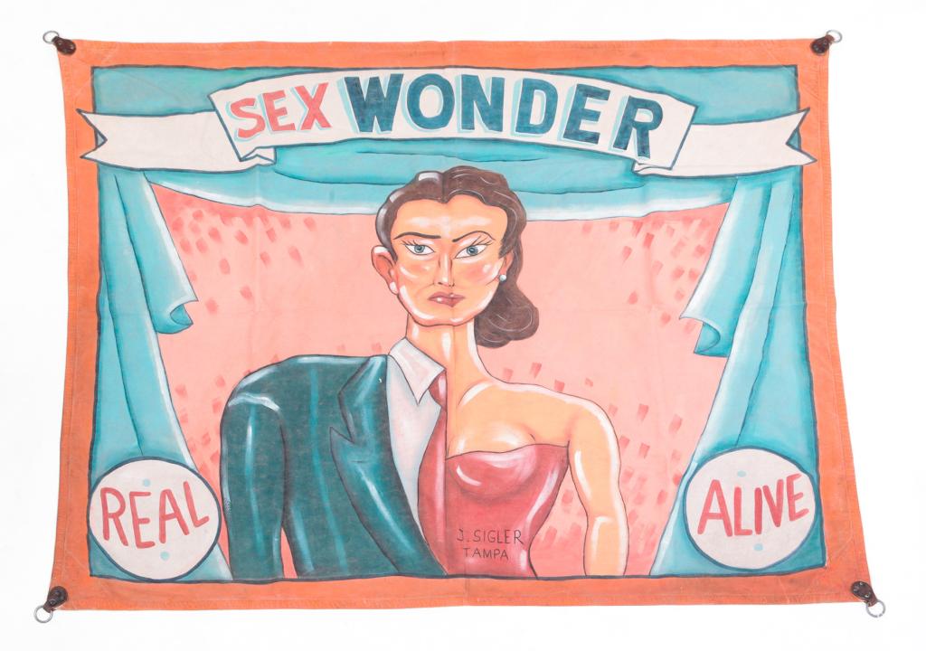 CIRCUS SIDESHOW BANNER BY J. SIGLER. (1 of 5)