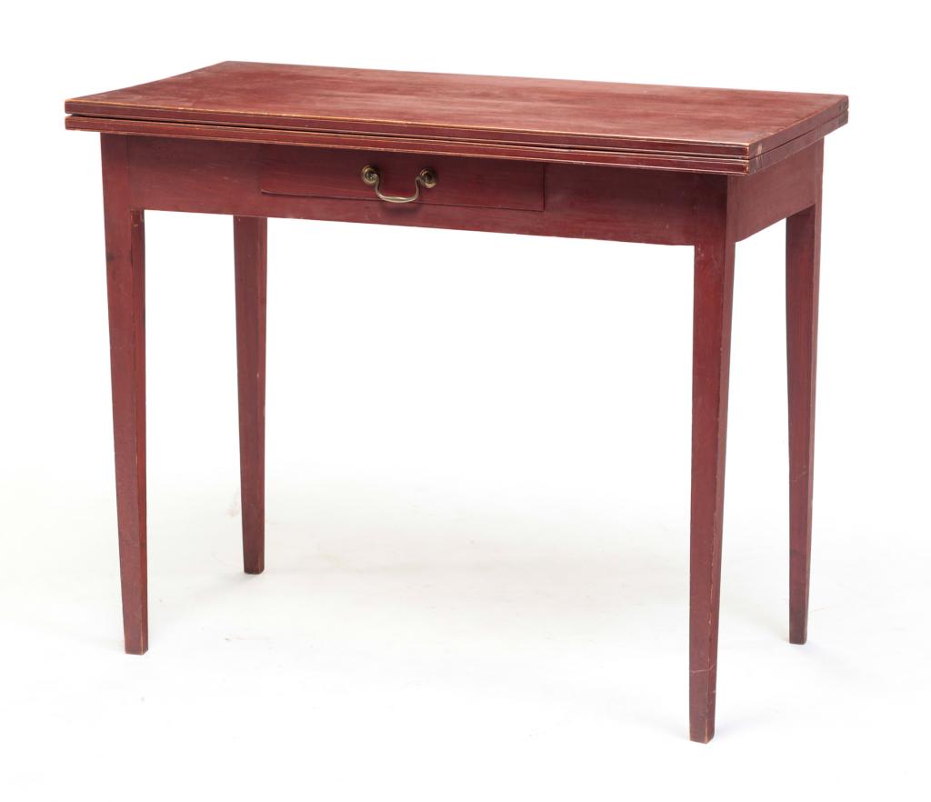 NEW ENGLAND COUNTRY HEPPLEWHITE CARD TABLE. (1 of 5)
