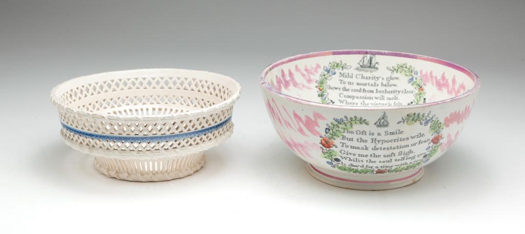 TWO ENGLISH CERAMIC BOWLS. (1 of 9)