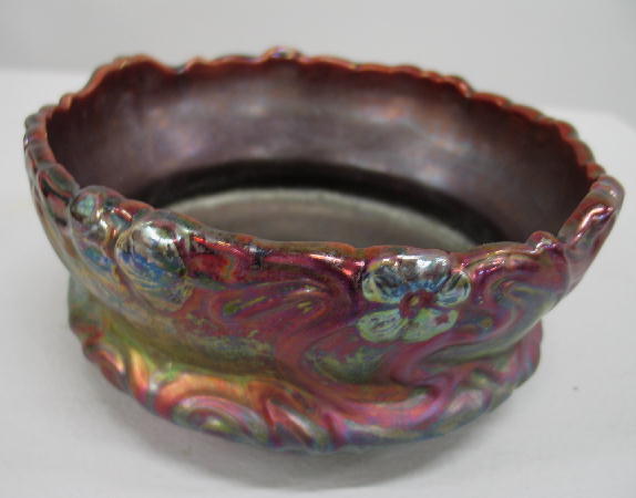"WELLER SICARD" FOOTED BOWL. Art Nouveau embossed