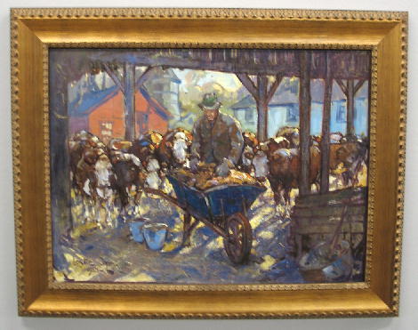 OIL ON CANVAS PAINTING BY "LESLIE COPE". Stable s