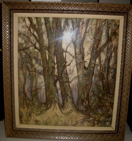 "COPE" PASTEL LANDSCAPE. Scene with early spring 