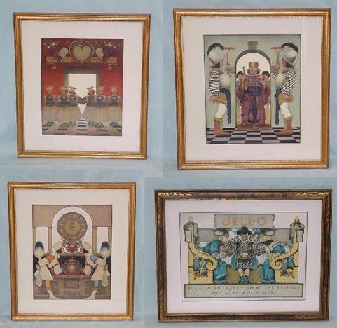 FOUR FRAMED MAXFIELD PARRISH PRINTS. Three of the: FOUR FRAMED MAXFIELD PARRISH PRINTS. Three of the prints are from the 'Knave of Hearts' series: " Six Little Boys"," Blue Hose and Yellow Hose", and "The King Enters in Full Regalia". All in gold fram