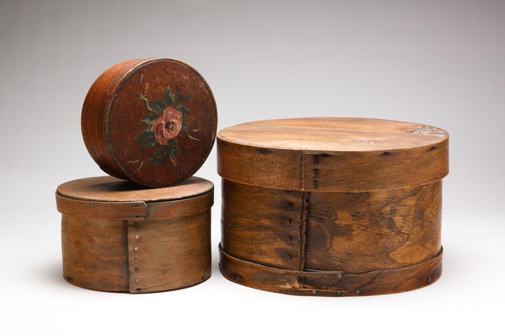 THREE AMERICAN BENTWOOD PANTRY BOXES. (1 of 7)
